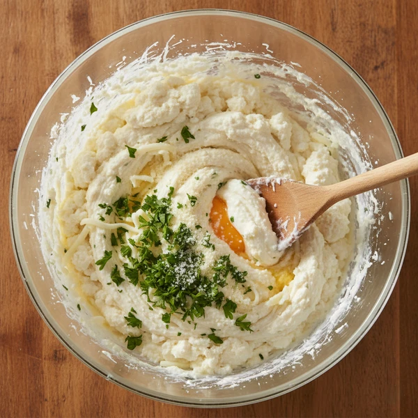 Ricotta cheese mixture in bowl