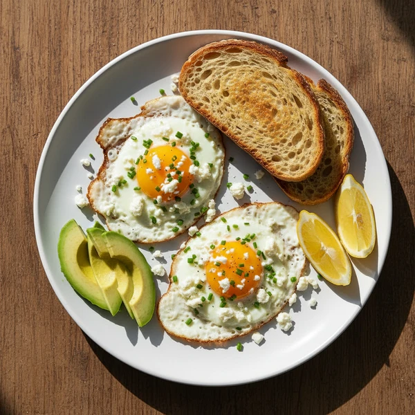 Feta Fried eggs : Breakfast Delight
