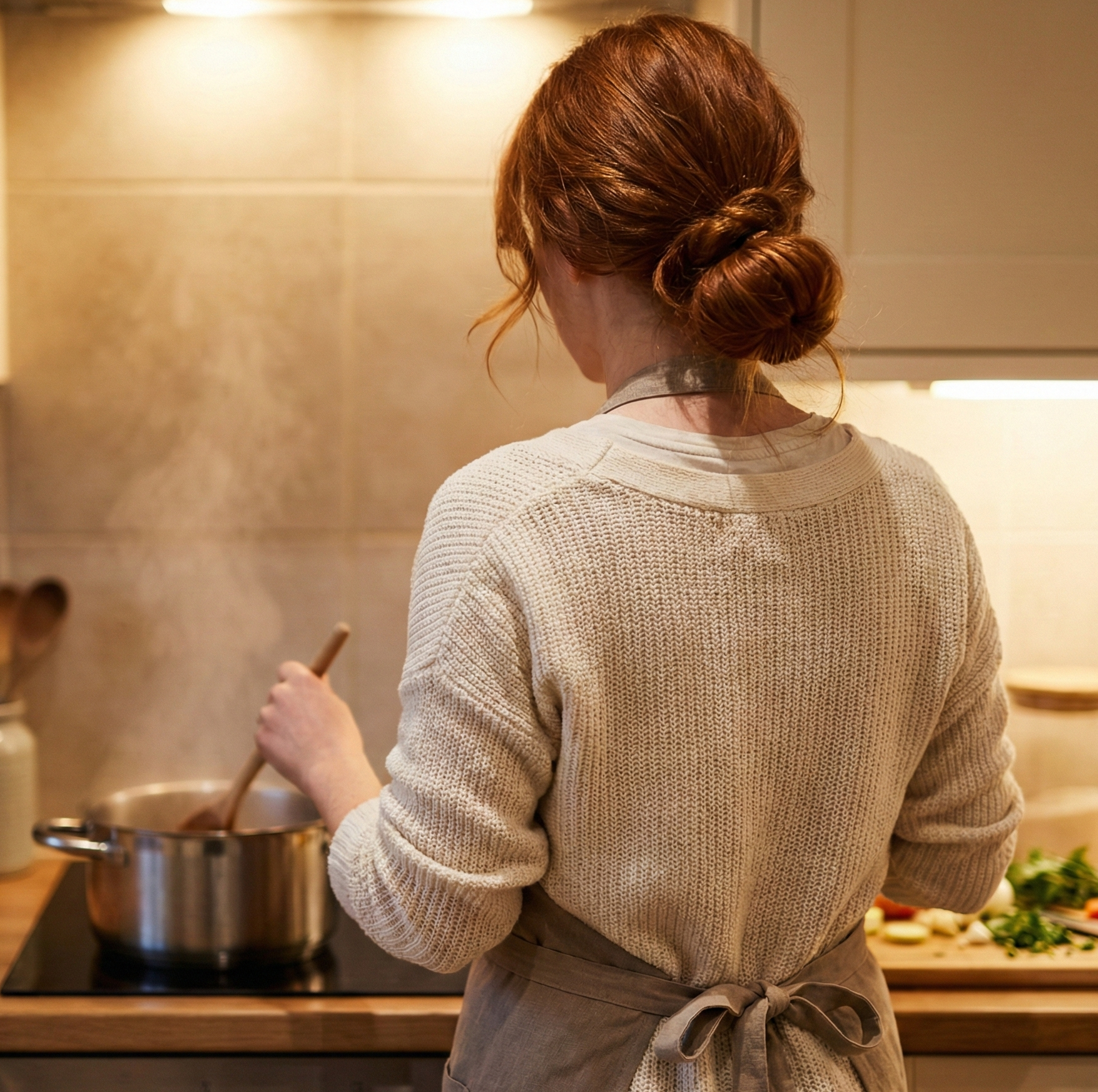 CrimsonPlate owner cooking in the kitchen