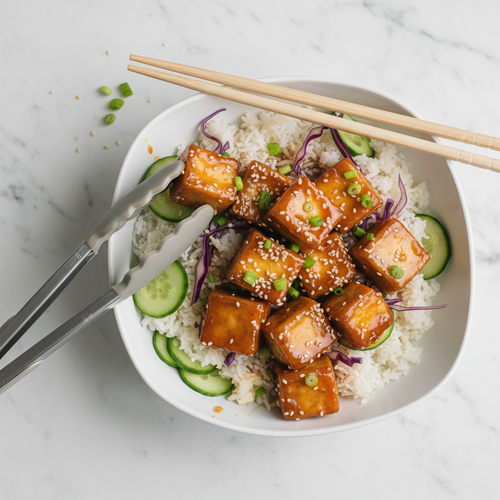 Quick Vegan Sticky Tofu Bowl: Easy Weeknight Dinner