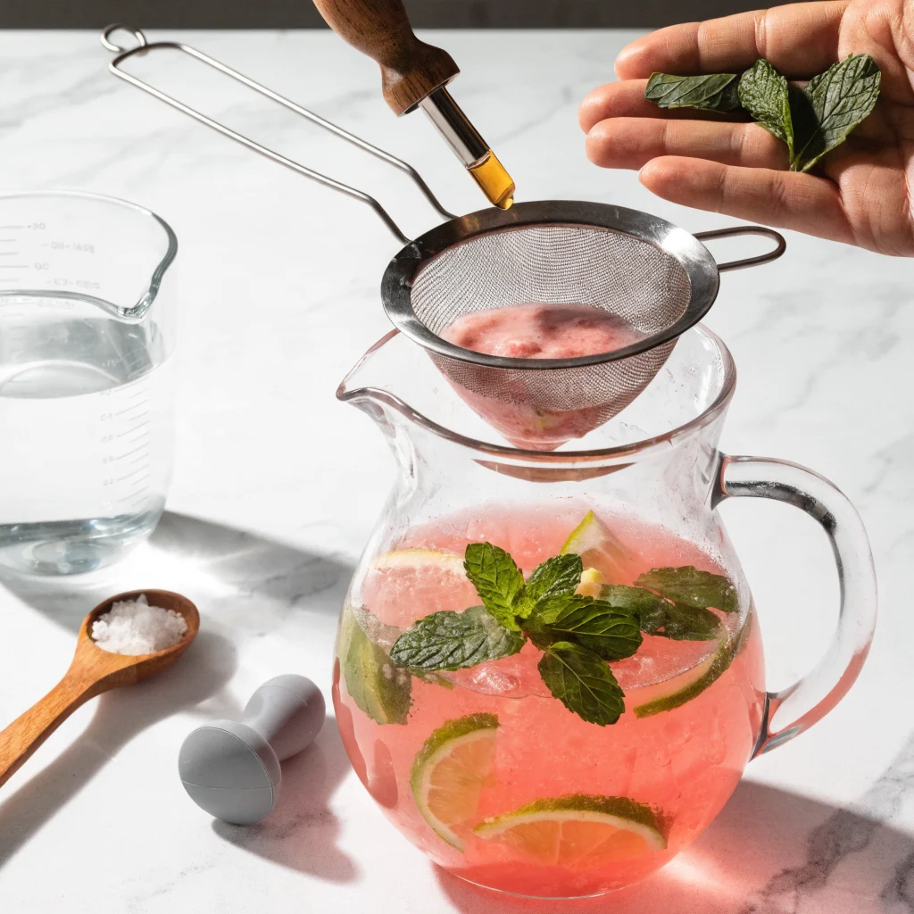 Step 2: Strain and Mix in Fresh Flavor